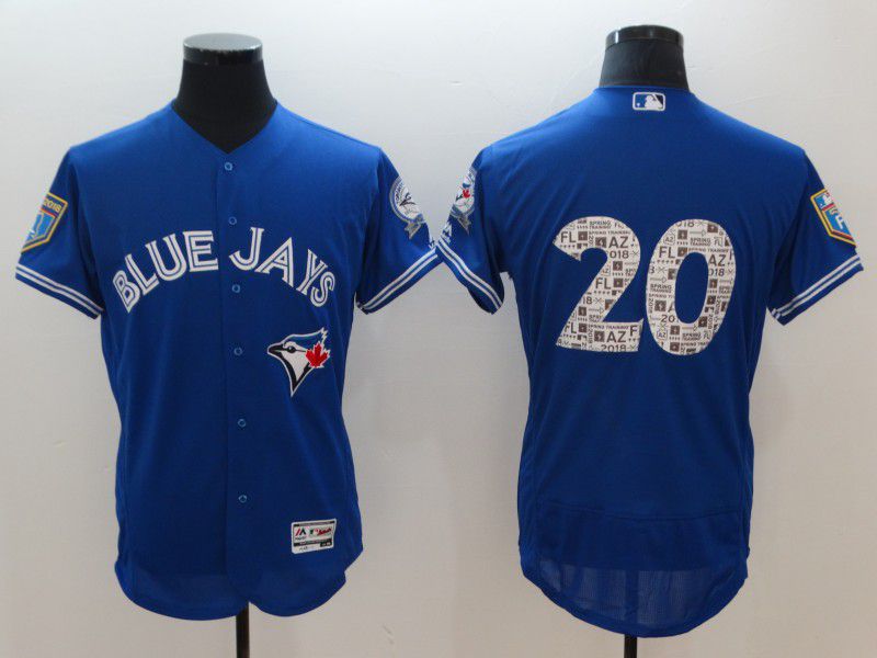 Men Toronto Blue Jays 20 Donaldson Blue Elite Spring Edition MLB Jerseys